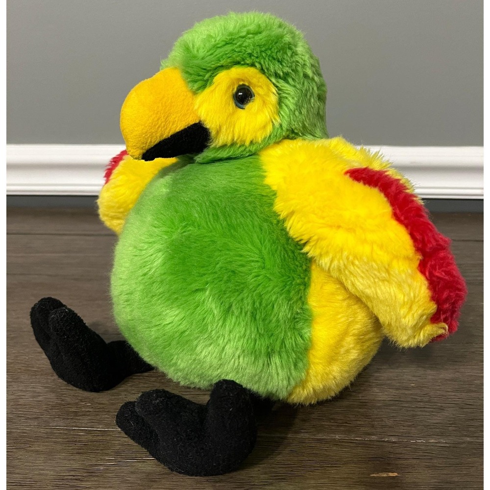 Unipak Plumpee Parrot Green Chubby Plush Stuffed Animal Toy Bird